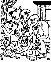 coloriage la bande a scoubidou attrapent la momie